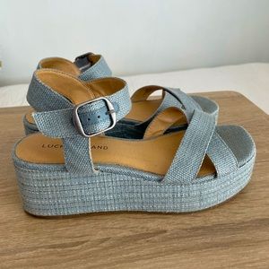 Lucky Brand Bainda Wedge Ankle Strap Platform Sandals